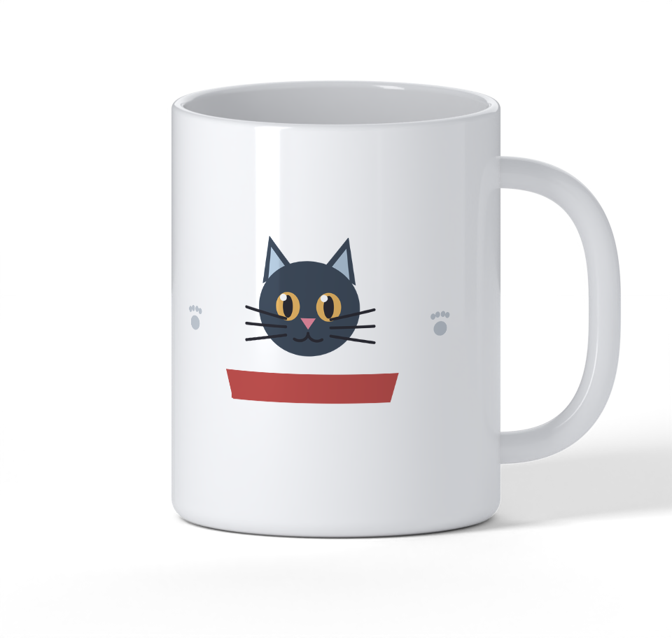 Tasse Katze mit Namen auf Tasse 11 oz Weiß